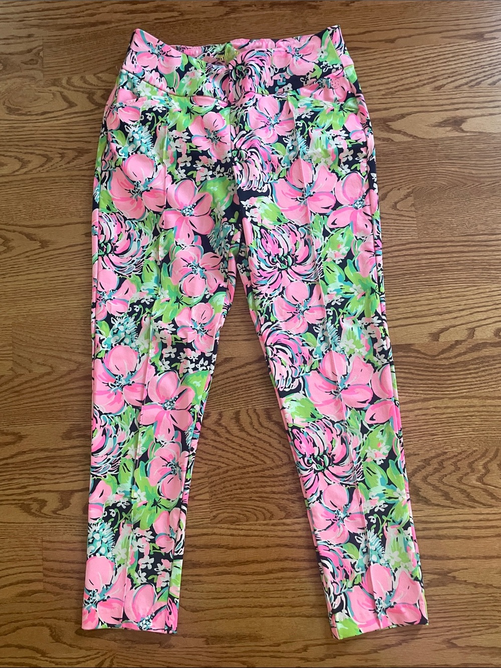 Lilly Pulitzer Pink & Green Floral Cropped Pants- Luxletic Golf